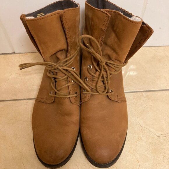 HIBOU Faux Suede Brown Ankle Boots - Picture 7 of 8